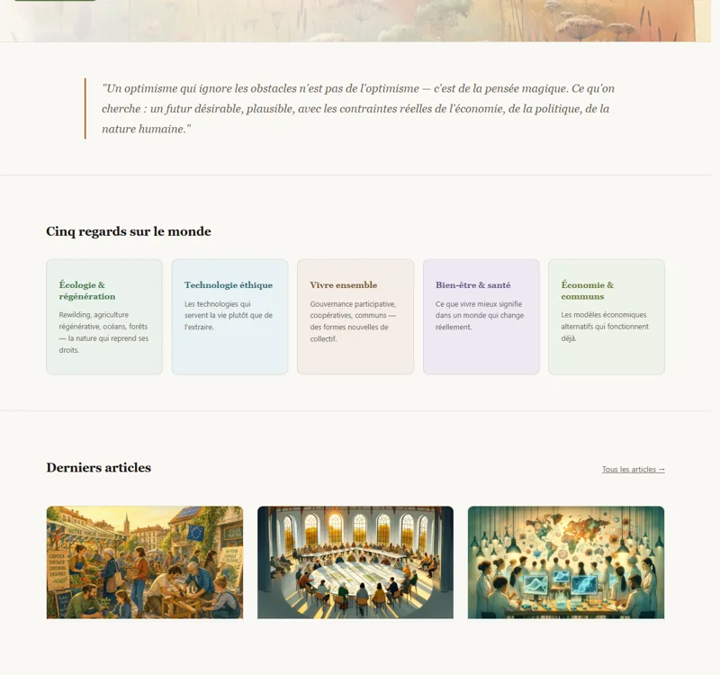 The five themes and latest articles on bloomii.fr